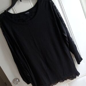 Torrid Black Lace Trim Sweater